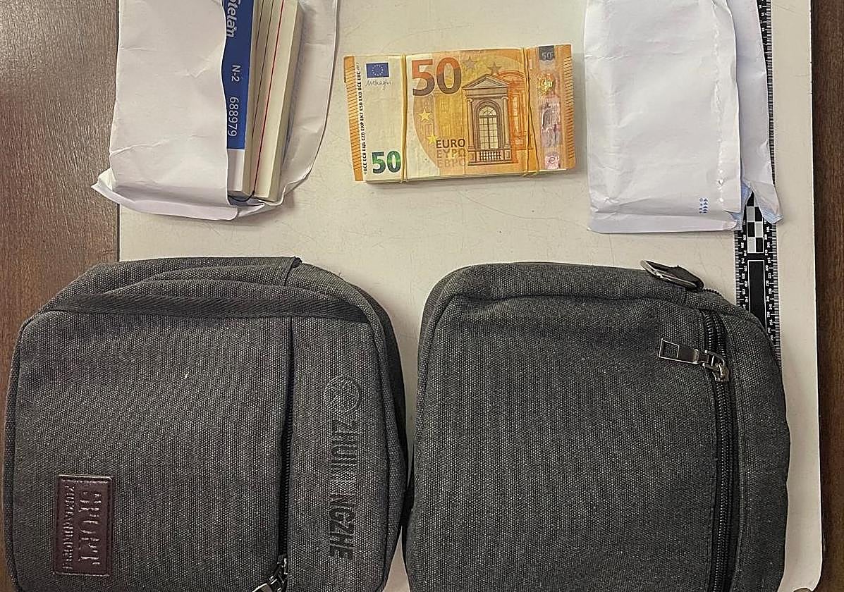 Imagen del dinero incautado.