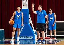 Entrenamiento del Movistar Estudiantes esta pretemporada.