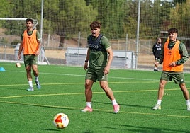 Abde Damar durante la sesión de entrenamiento de este martes en el anexo al Reina Sofía.
