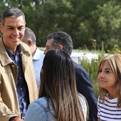 El presidente del Gobierno, Pedro Sánchez, durante su visita a Tabuyo del Monte.