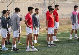 Los futbolistas del Salamanca UDS, en un entrenamiento de esta semana en el Tori.