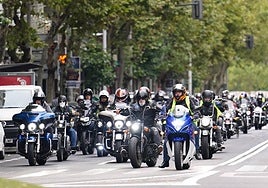 Imagen de los moteros que se han congregado en la mañana de este domingo.