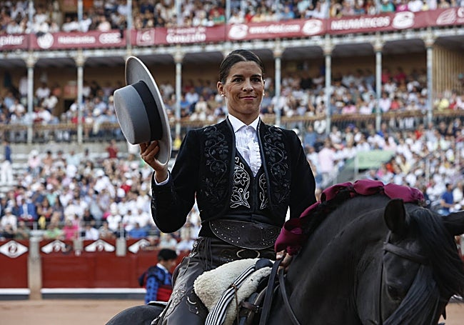 Le Vicens, en la plaza de toros de La Glorieta.