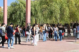 Estudiantes universitarios en el campus Unamuno de la Universidad de Salamanca.