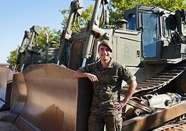 El teniente Joaquín Gómez Gámez, de la 2ª Compañía del Batallón de Caminos del Regimiento de Especialidades de Ingenieros Nº11 en Salamanca.