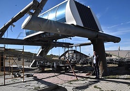 Imagen del estado de La Covatilla sin las sillas por la revisión del telesilla.