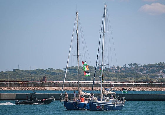Embarcaciones de la Global Sumud Flotilla en el puerto de Bizerta, Túnez.