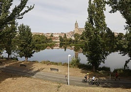 La ribera del Tormes junto al puente Enrique Esteban.