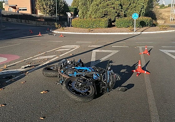 Estado en que quedó la motocicleta tras el impacto.