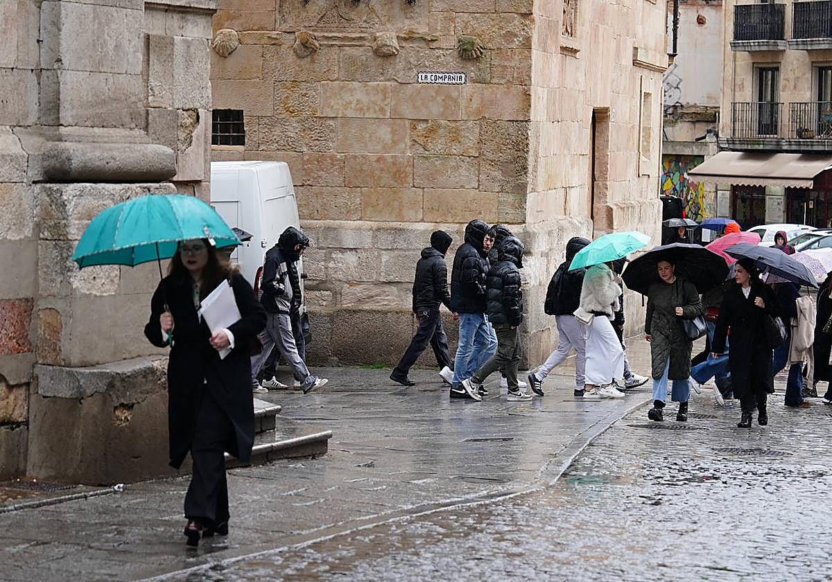 Imagen de un día lluvioso en Salamanca.