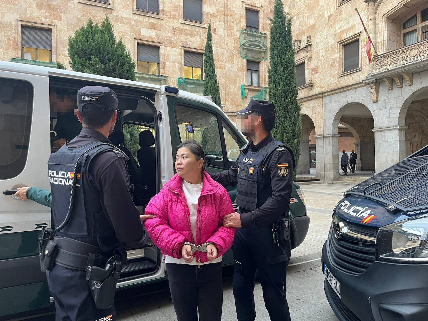 Llegada de la acusada este miércoles a la Audiencia.