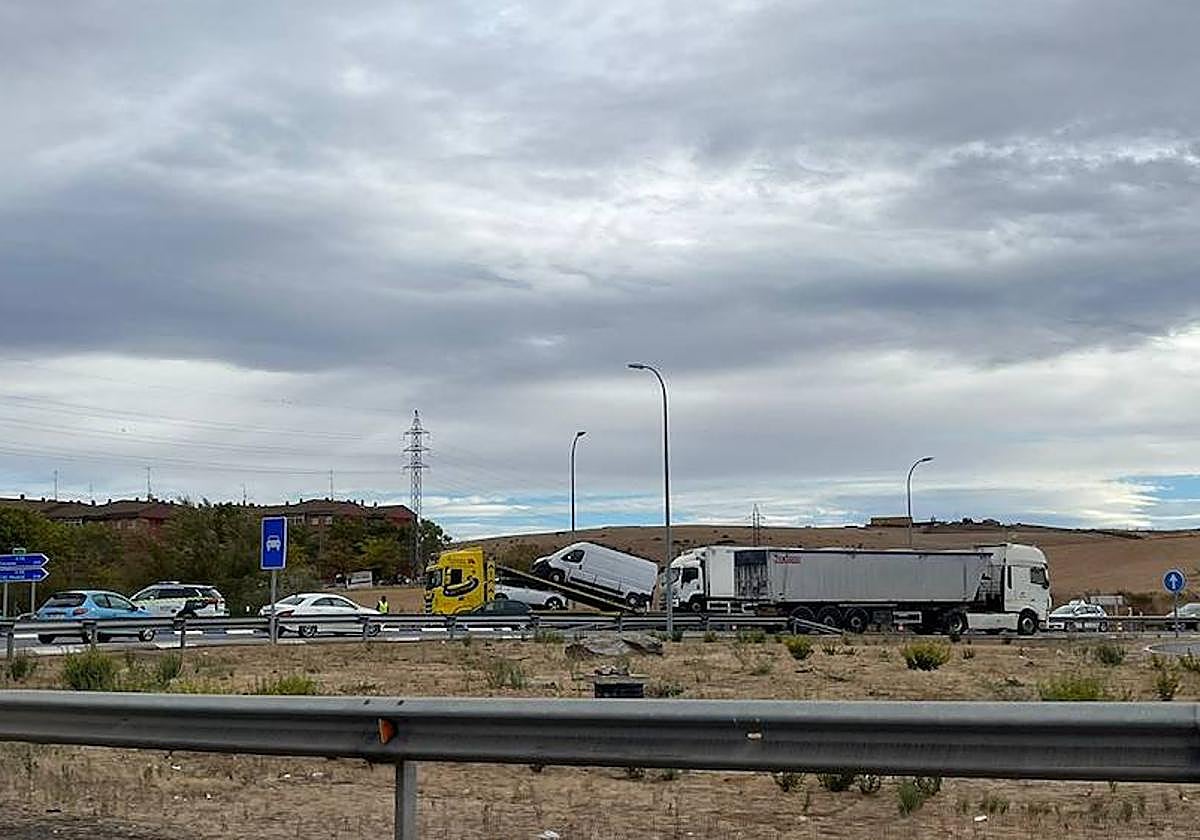 Imagen de las retenciones en la rotonda de Buenos Aires.