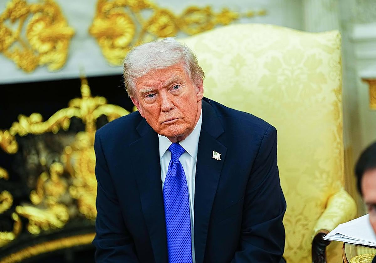 El presidente de Estados Unidos, Donald Trump, recibe al secretario general de la OTAN, Mark Rutte.