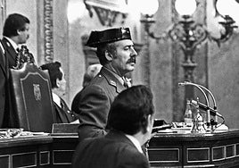 Antonio Tejero en el Congreso de los Diputados.