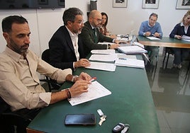 Salvador Ruano, Ángel Peralvo, Daniel Velasco, Soledad García, Víctor Zato y María José García, en la sesión plenaria.