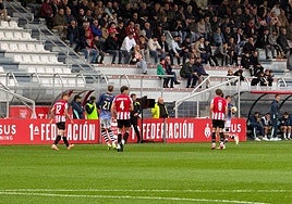 Imagen del partido entre Unionistas y Bilbao Athletic del pasado sábado.