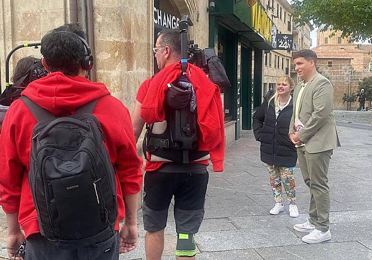 Xuso Jones en la grabación de 'Lo sabe, no lo sabe' este martes.