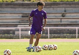 Yago Rodríguez durante una sesión de trabajo la pasada temporada en Las Pistas.
