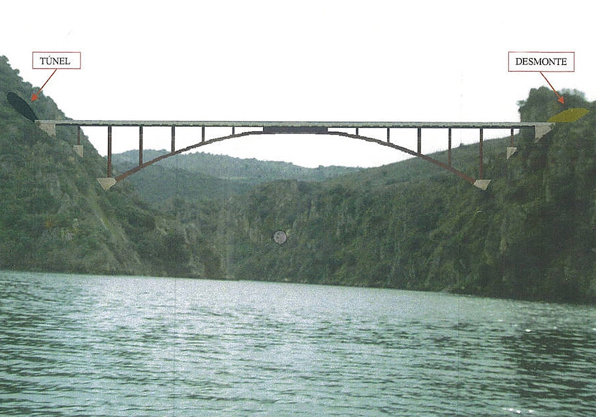 Imagen del proyecto del puente que uniría ambos lados de la frontera