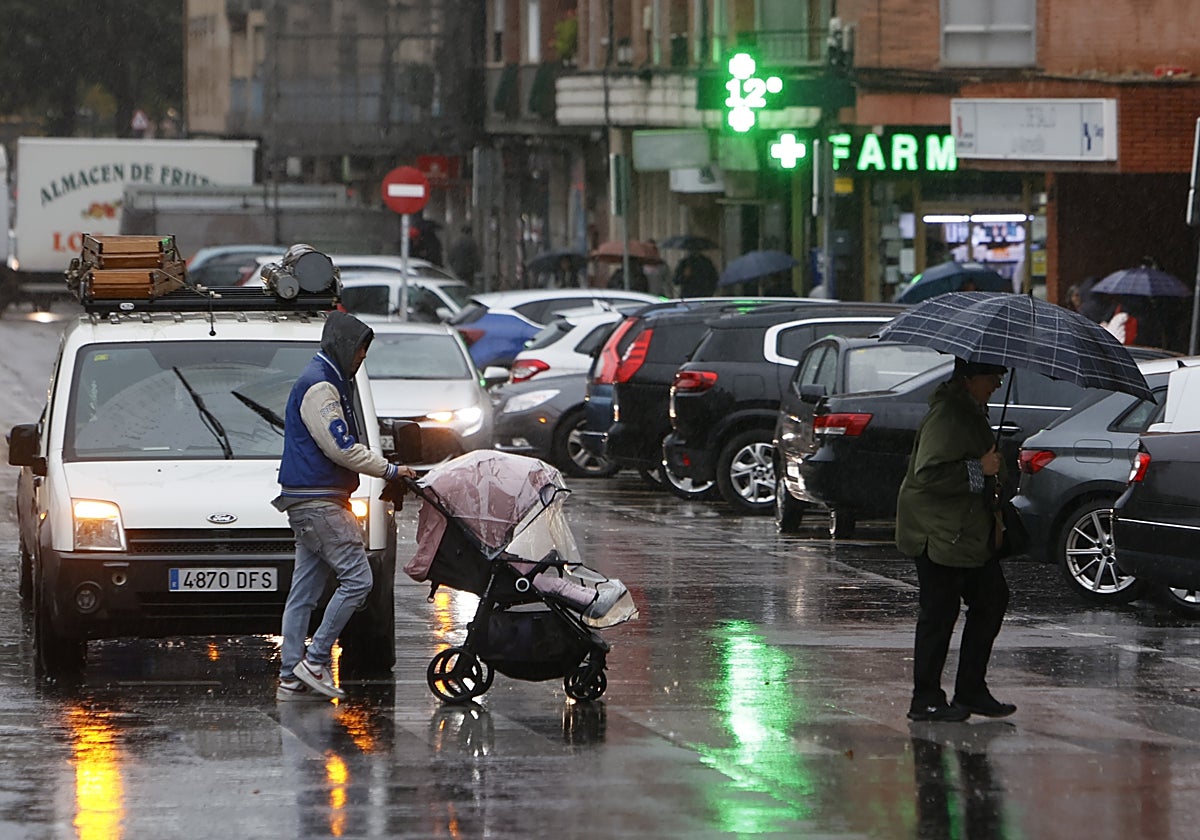 Momento de máxima intensidad de la lluvia.