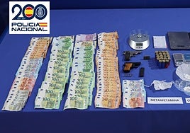 Materiales intervenidos por la Policía Nacional.