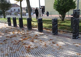 Las bases de bicicletas instaladas junto al frontón de Cabrerizos.