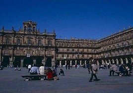 La Plaza Mayor de Salamanca, a principios de los años 90.