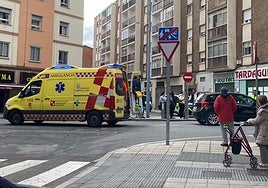 La ambulancia, en el lugar del accidente.