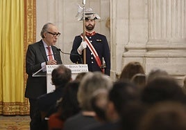 Luis Alberto de Cuenca, durante la entrega de la XXXIV edición del Premio Reina Sofía de Poesía Iberoamericana.