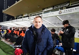 Mario Simón, antes del partido.