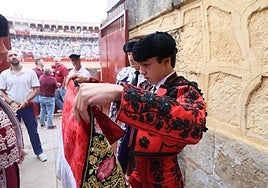 Marco Pérez, en el patio de cuadrillas de La Glorieta en la pasada Feria.