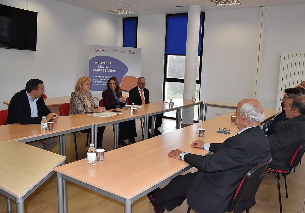 Reunión de la consejera con empresarios textiles de Béjar.