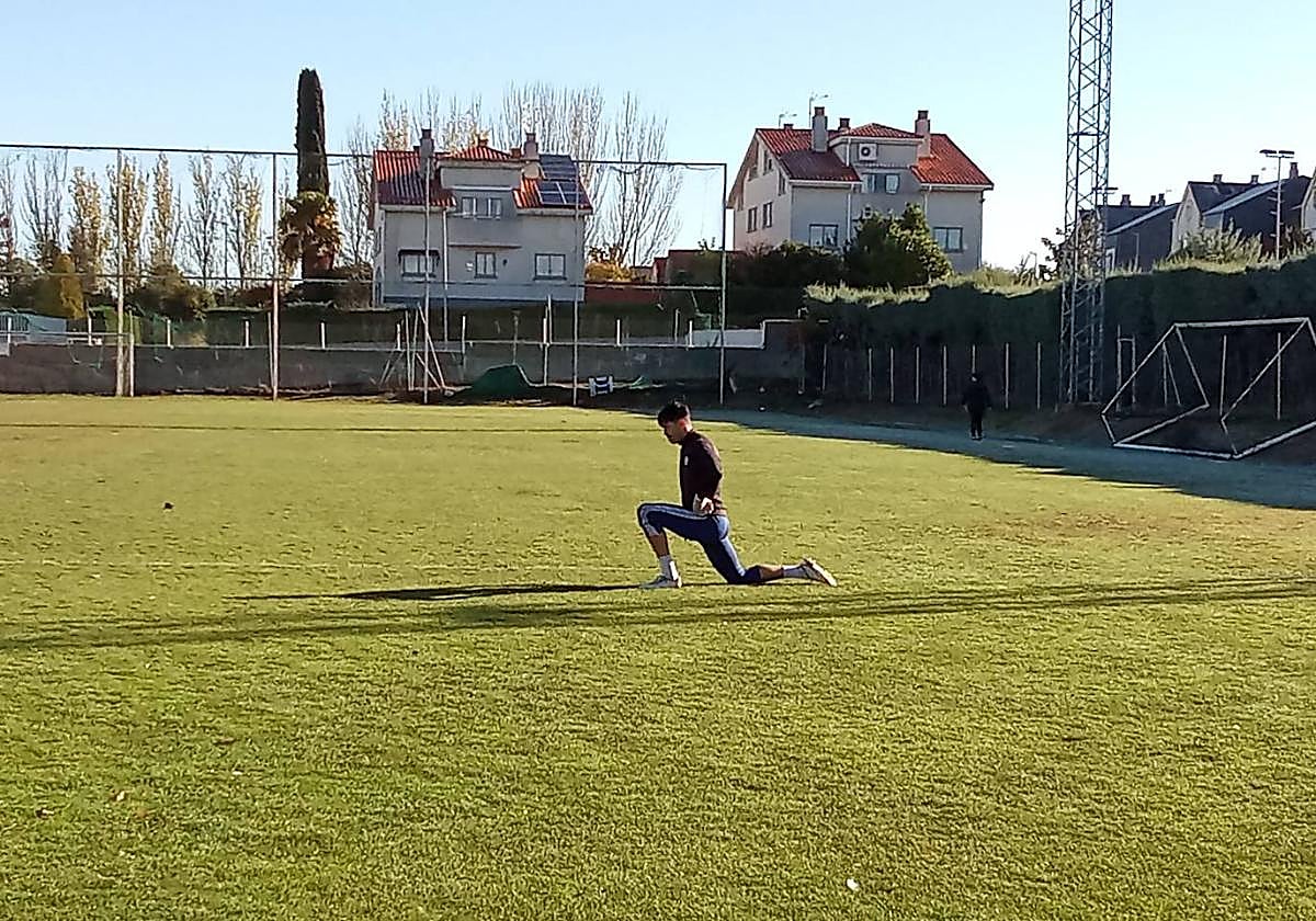 Jon Villanueva, entrenando en solitario.