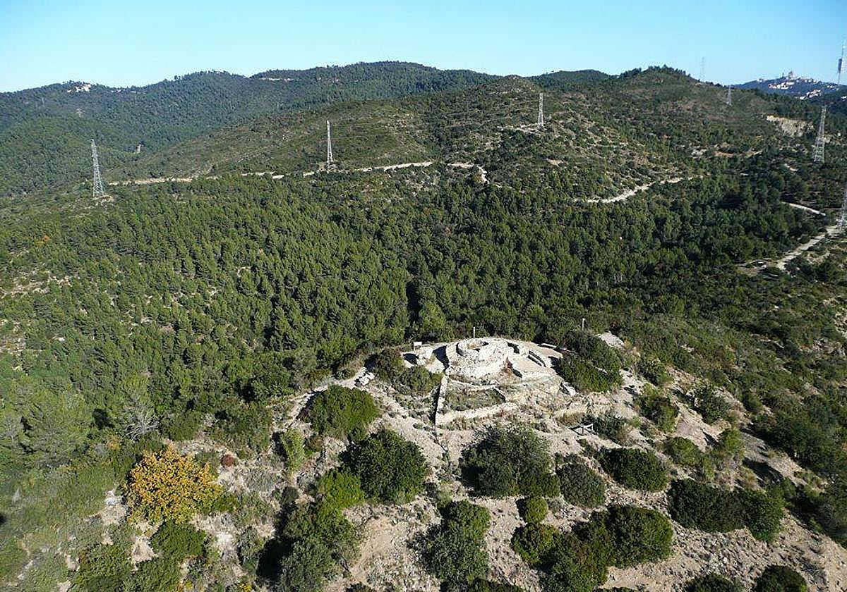 Vista aérea de la sierra de Collserola.