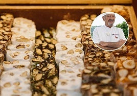 Varios trozos de turrón.