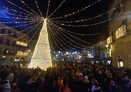 Imagen de la inauguración del alumbrado navideño del año pasado en Ciudad Rodrigo.