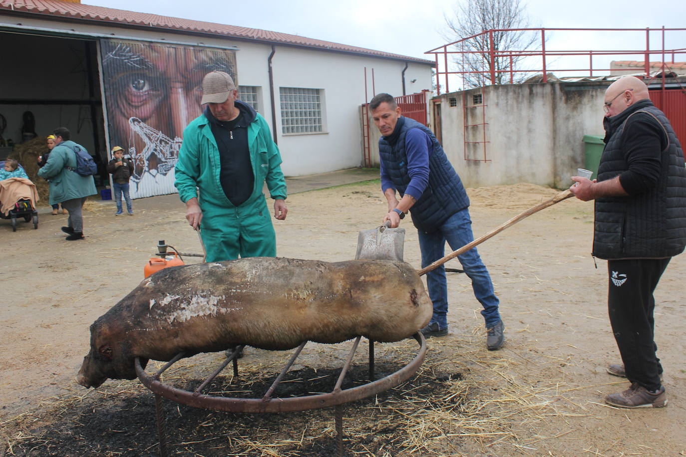 Brindis con vino y aguardiente en la Fiesta de la Matanza Tradicional de Barruecopardo
