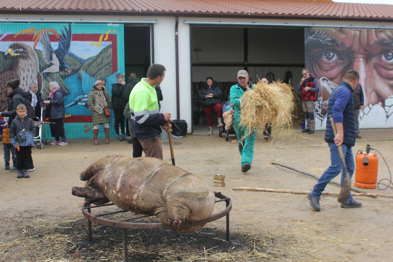 Brindis con vino y aguardiente en la Fiesta de la Matanza Tradicional de Barruecopardo