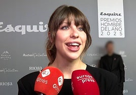 Anita Matamoros, ante los medios de comunicación.