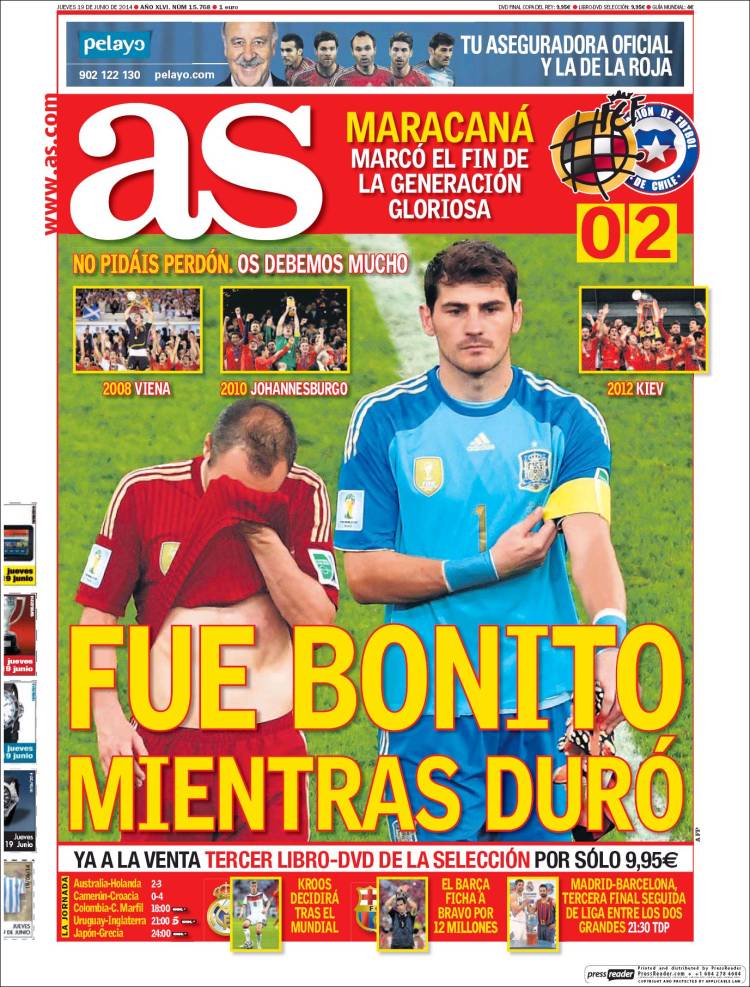 La Prensa española analiza el batacazo de la selección