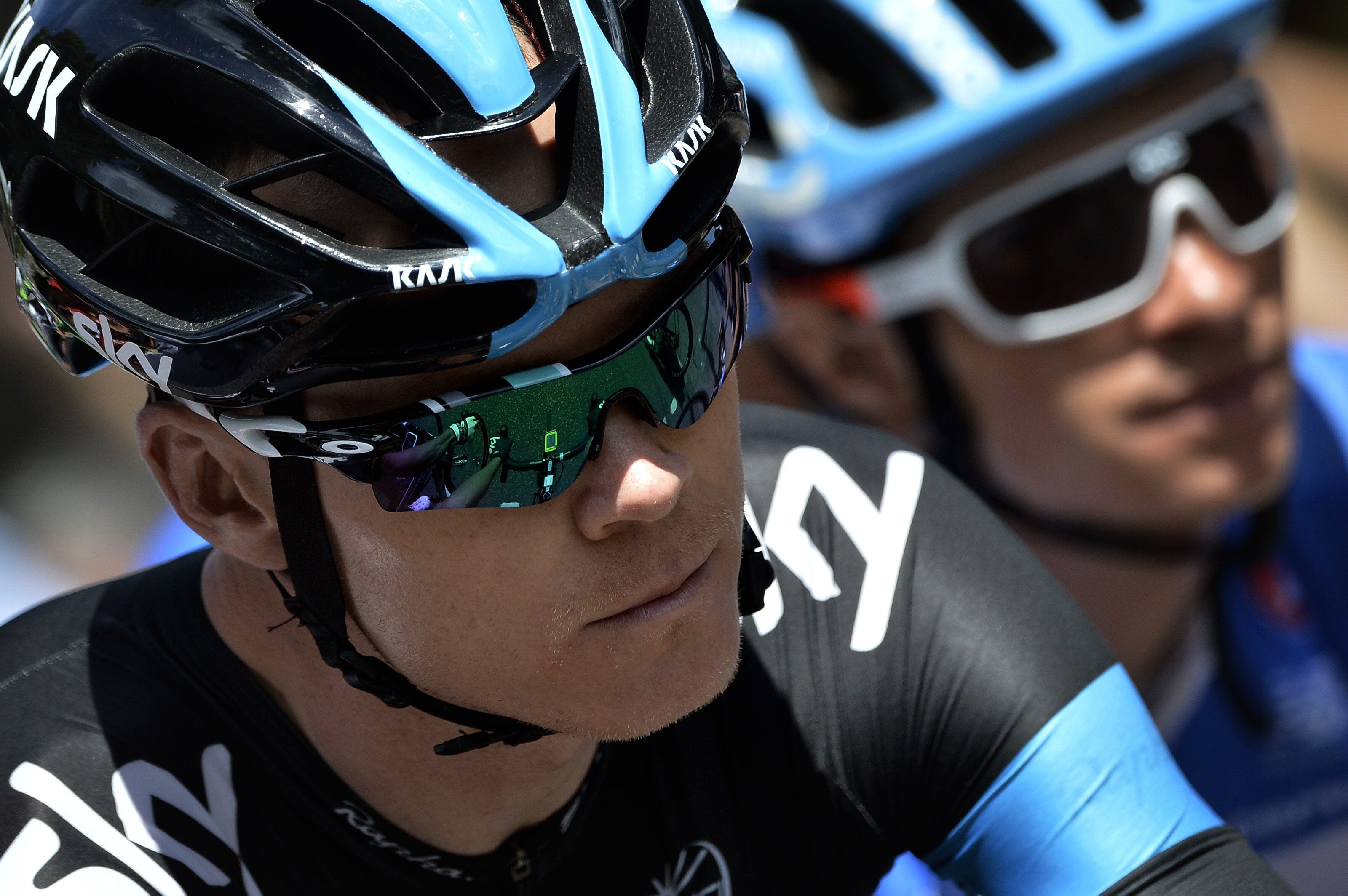 Chris Froome, en la salida de la tercera etapa.