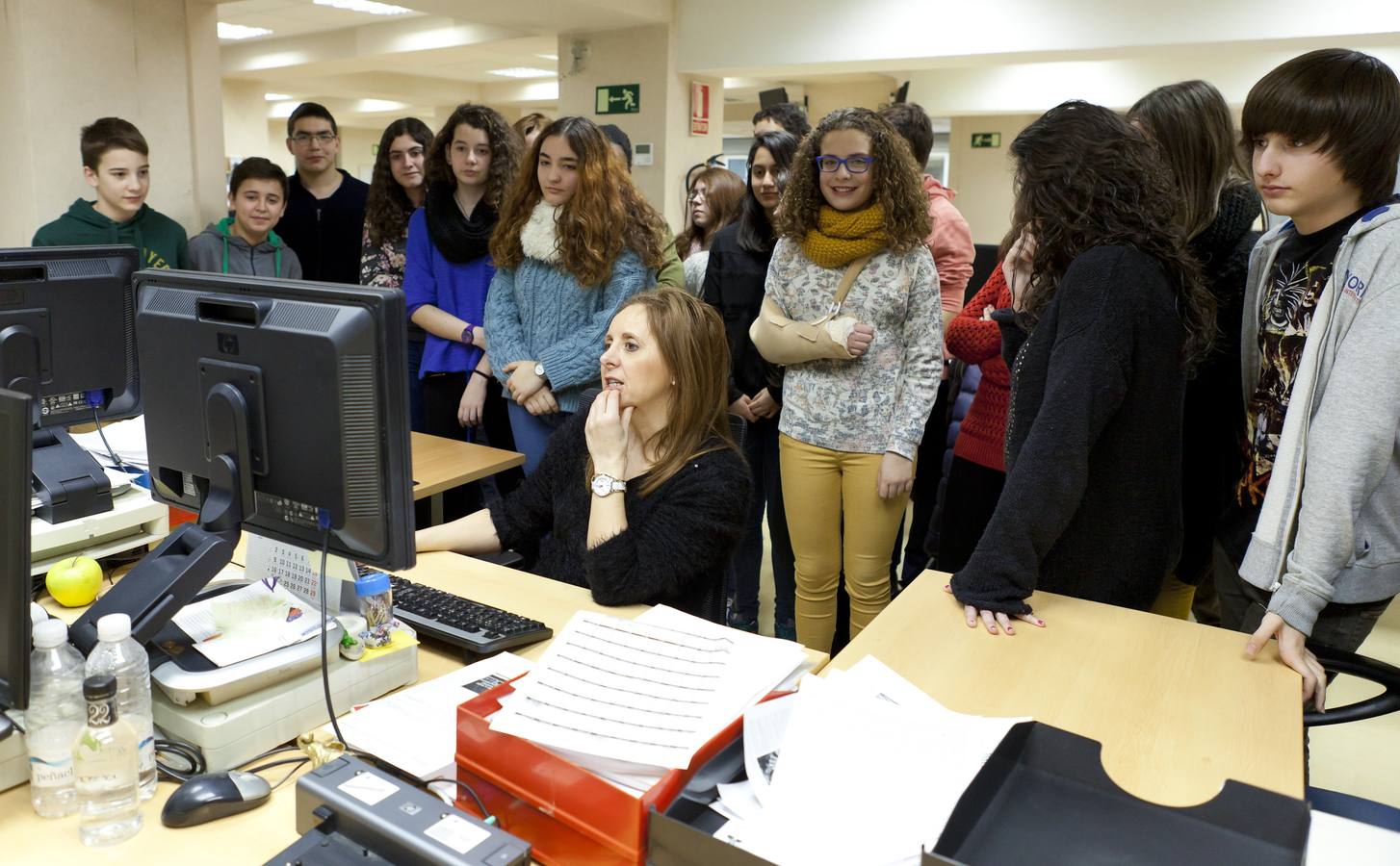 Visita de los alumnos de Escultor Daniel a la multimedia de Diario LA RIOJA