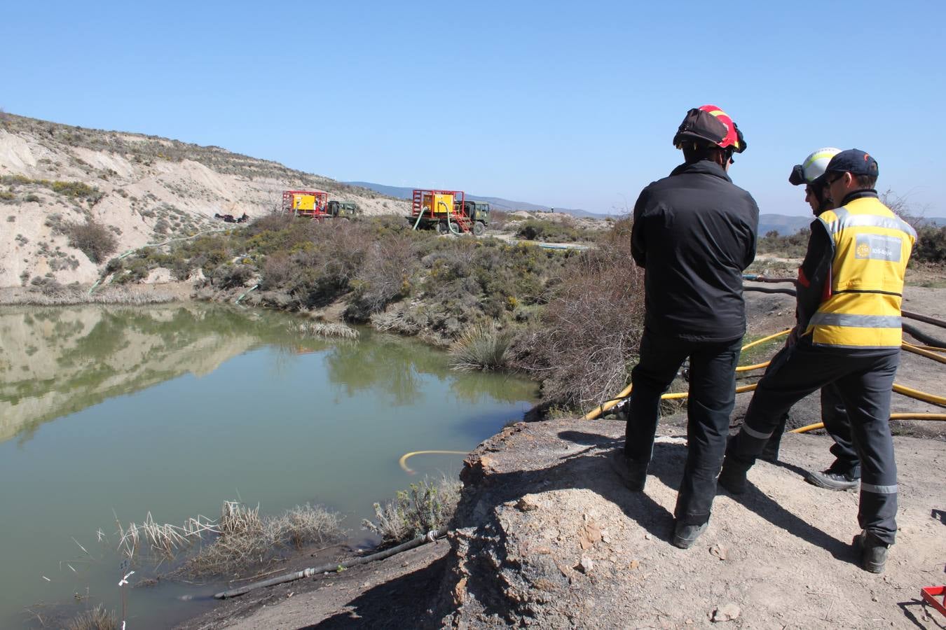 Vaciado preventivo de la balsa de Préjano por peligro de deslizamientos y desprendimientos