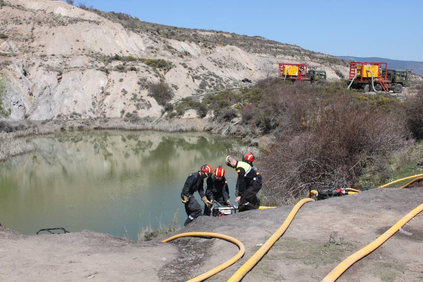 Vaciado preventivo de la balsa de Préjano por peligro de deslizamientos y desprendimientos