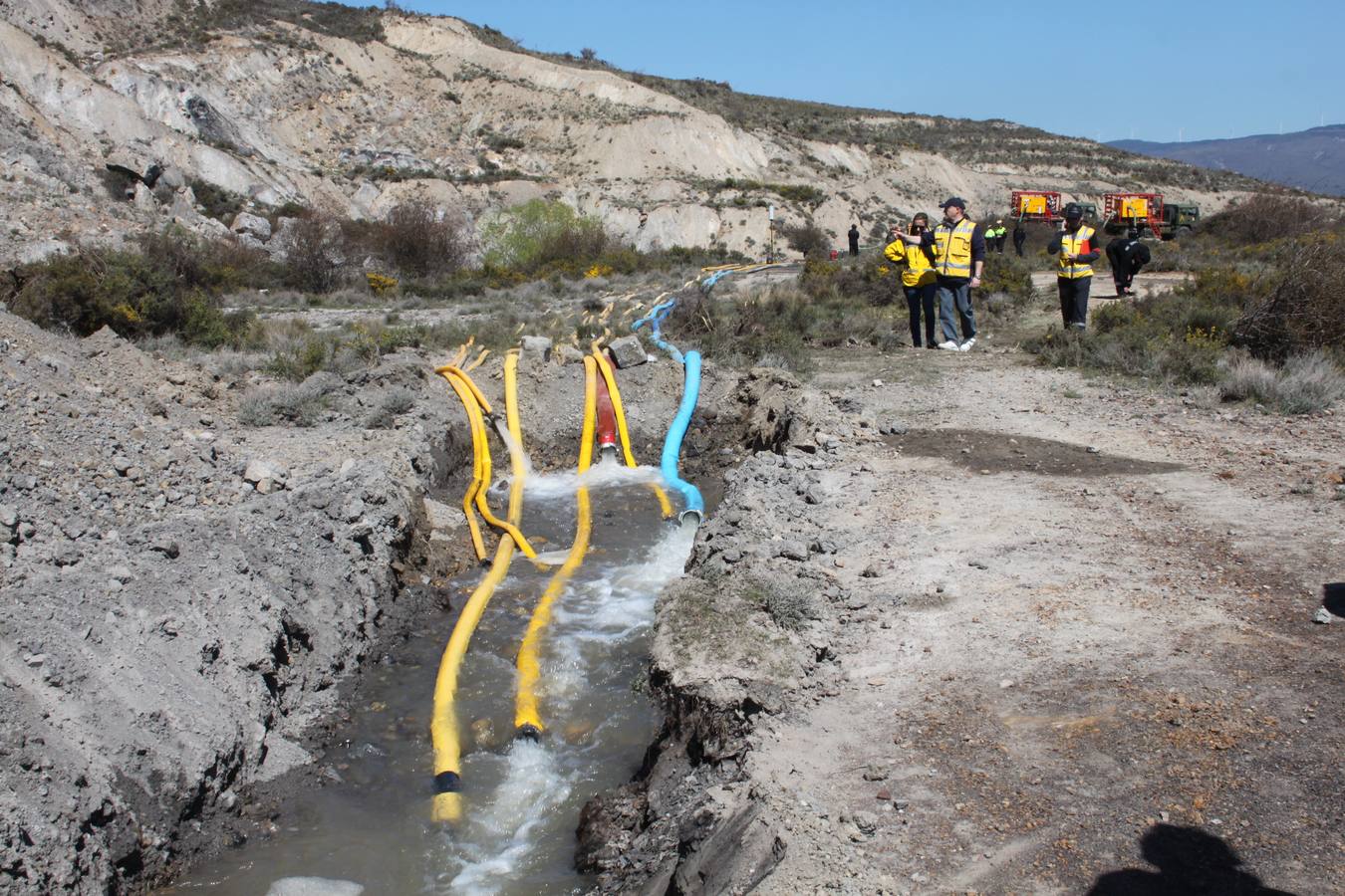 Vaciado preventivo de la balsa de Préjano por peligro de deslizamientos y desprendimientos