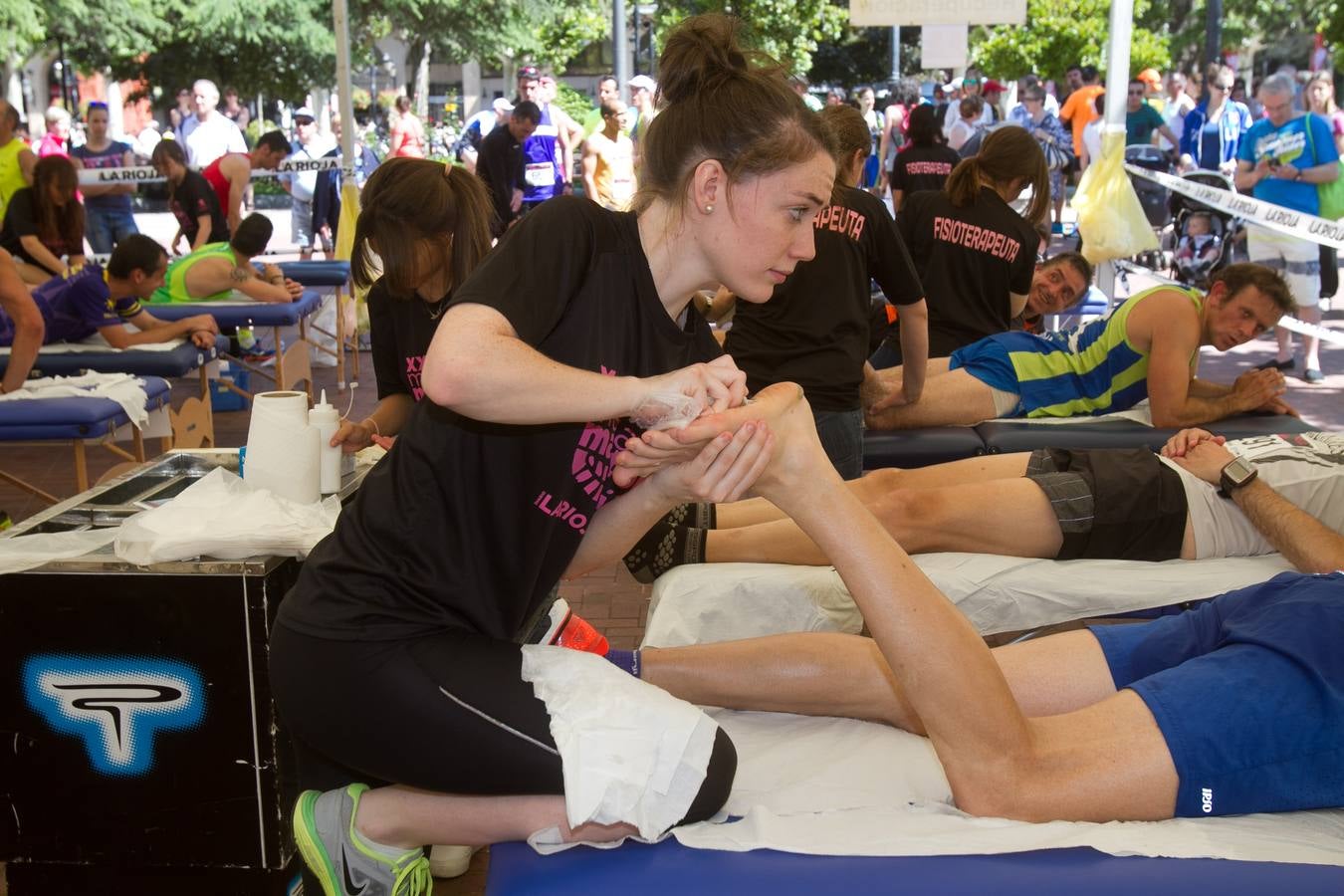 Media Maratón de La Rioja: Masaje y estiramientos