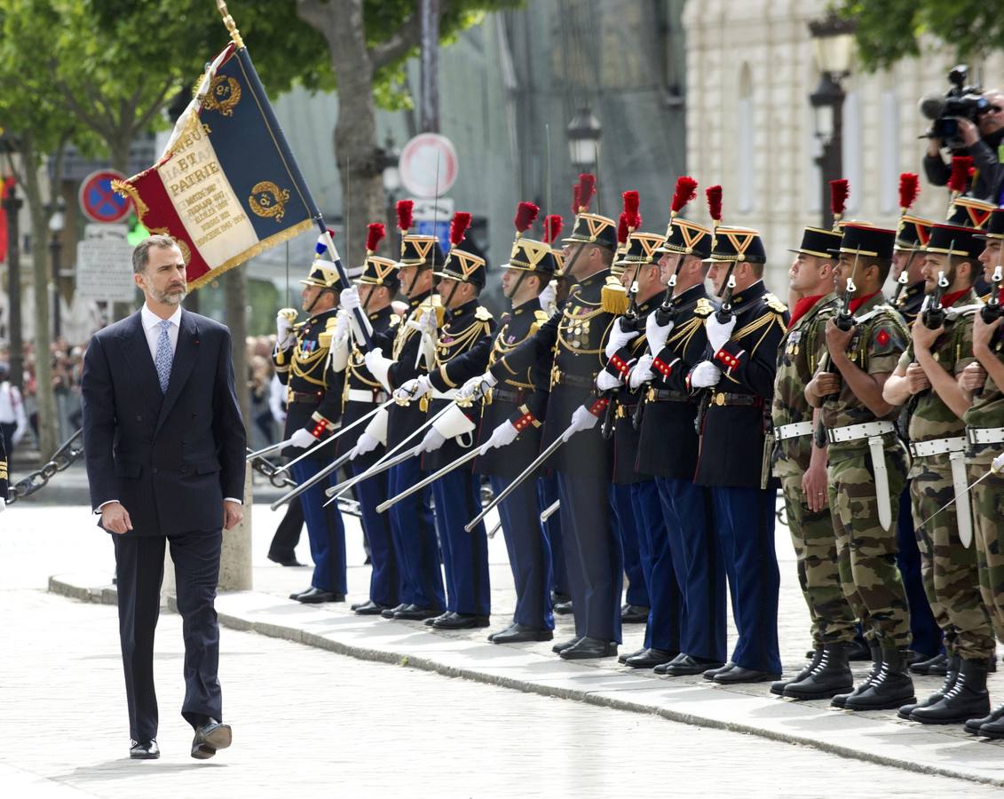 Un momento de la visita oficial de los Reyes a París.