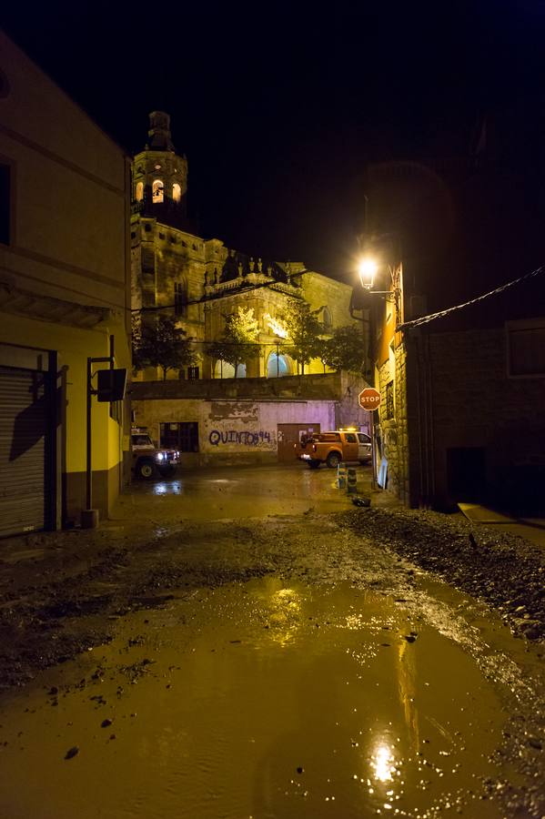 Primeras horas tras la tromba de agua de San Asensio