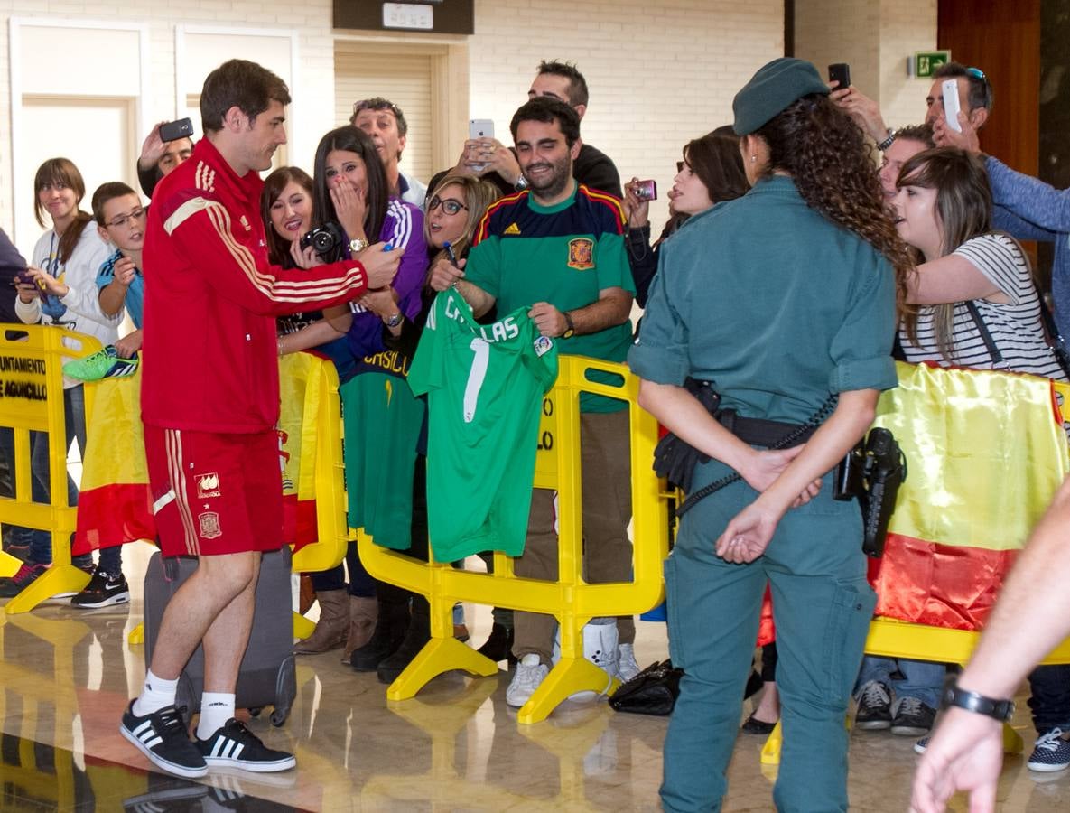 La selección española de fútbol llega a Logroño