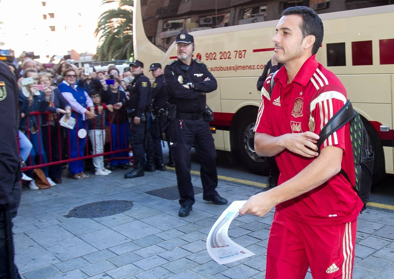 La selección española de fútbol llega a Logroño